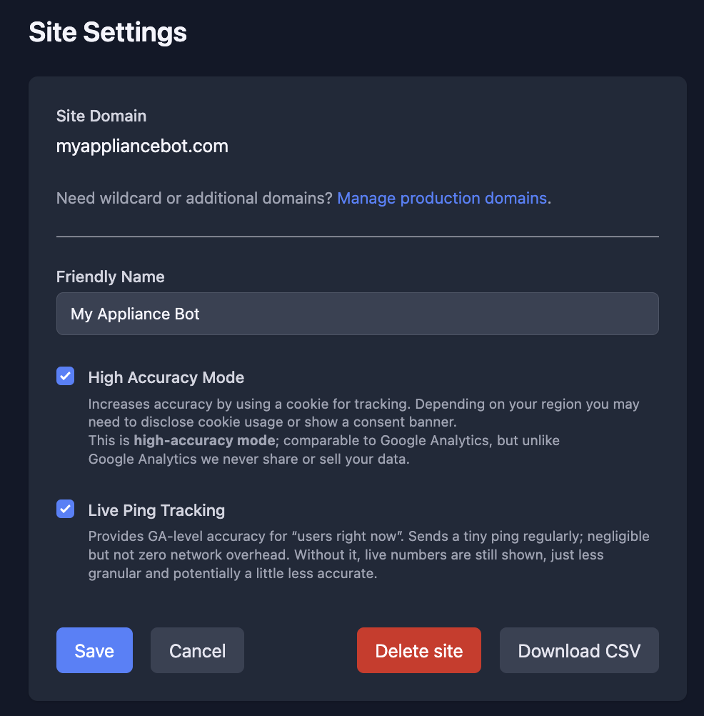 Toggle in settings
