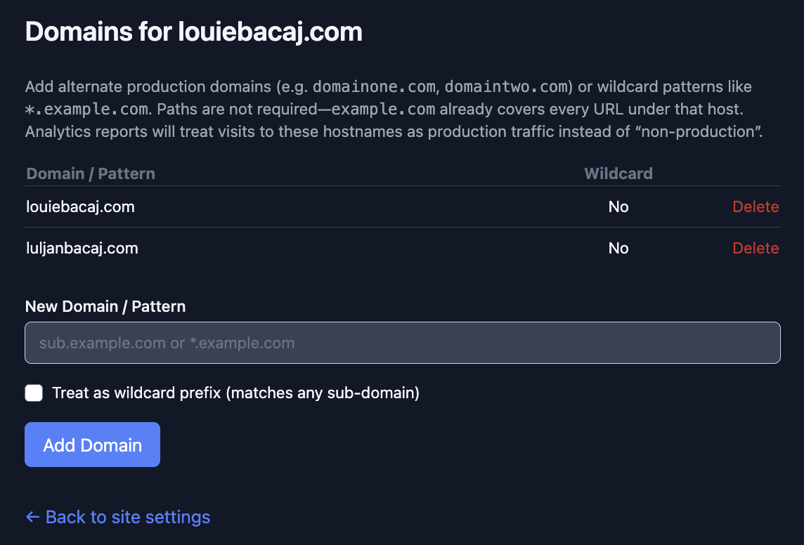 Manage domains